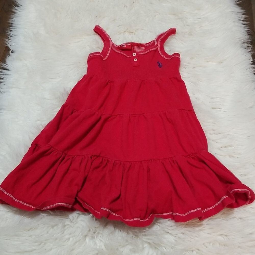 U.S. Polo Assn. Toddler Girls Red Tank Dress  Size 4T